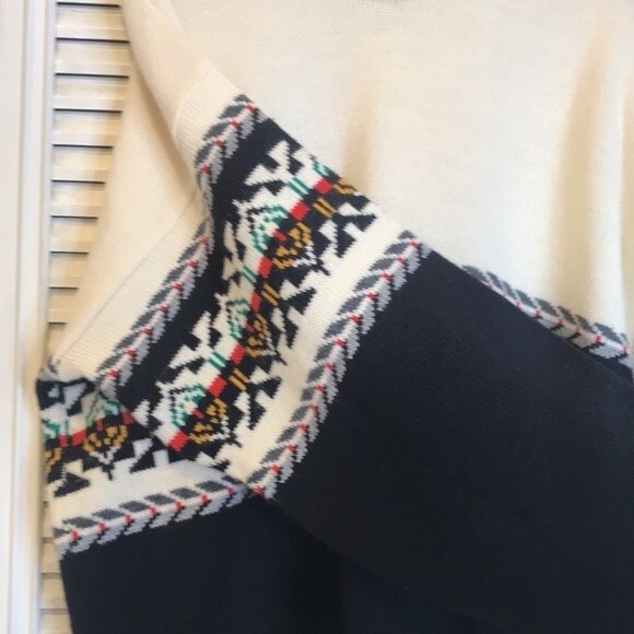 Le Tigre oversized grandpa style western aztec knit sweater size XL 90s - Picture 5 of 11